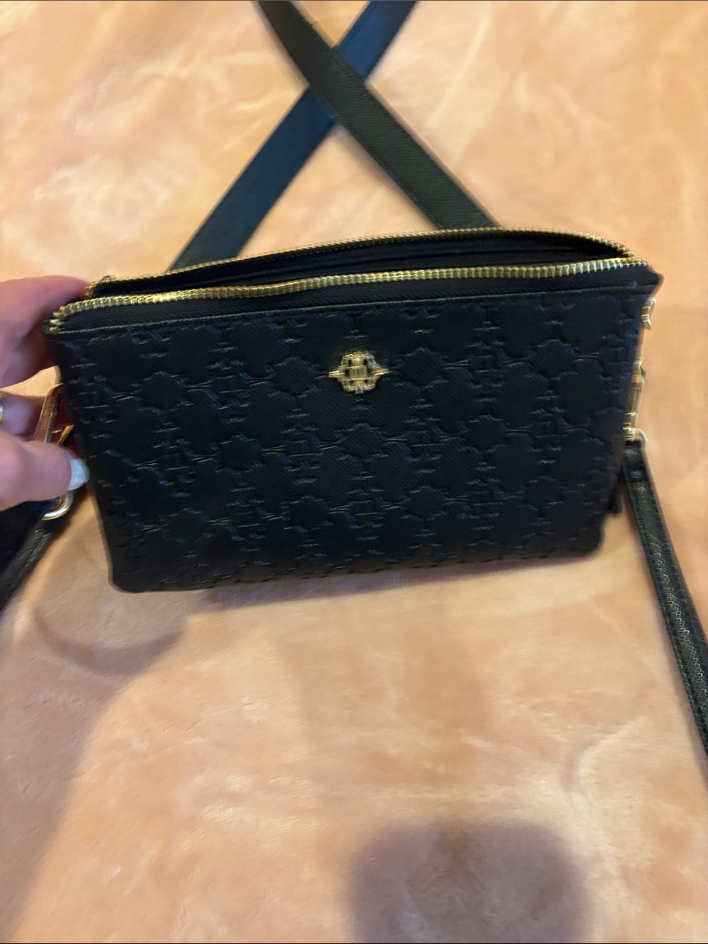 Nanette Lepore Black Crossbody with Gold Hardware